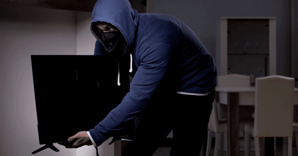Burglar Stealing Television