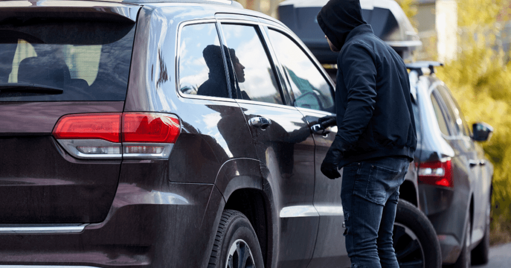 Car Thief Walking Near Cars