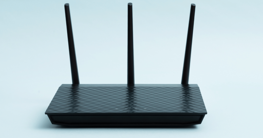 Internet Router with Light Blue Background